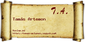 Tamás Artemon névjegykártya